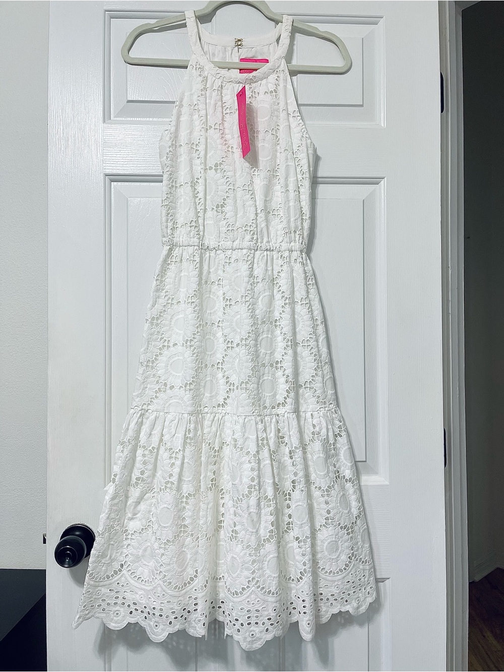 NWT Lilly Pulitzer White Eyelet embroidered Halter Midi Maxi Dress Small - Picture 5 of 14